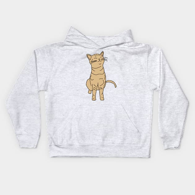 Cute Cat Minimal Line Drawing Kids Hoodie by ellenhenryart